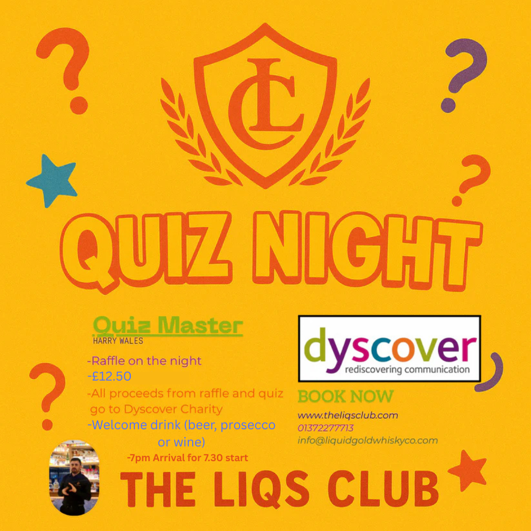 Dyscover charity Quiz Night - Wednesday 10th December