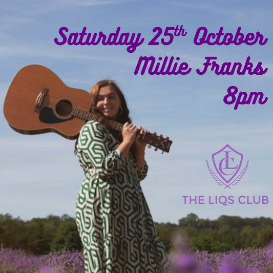 Millie Franks, Live at Liqs - Sat 25th Oct, 8pm