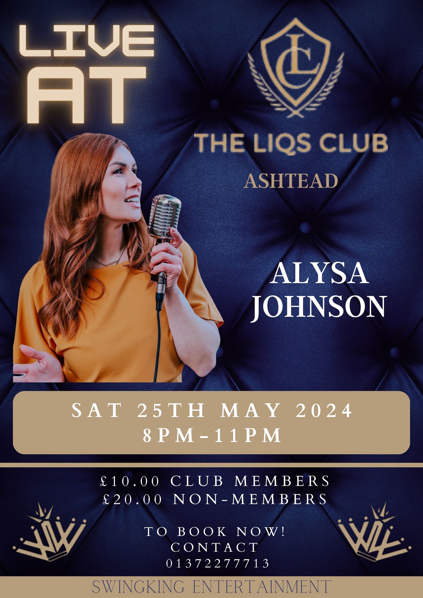 Live Music with Alysa Johnson - 8pm Saturday 25th May 2024