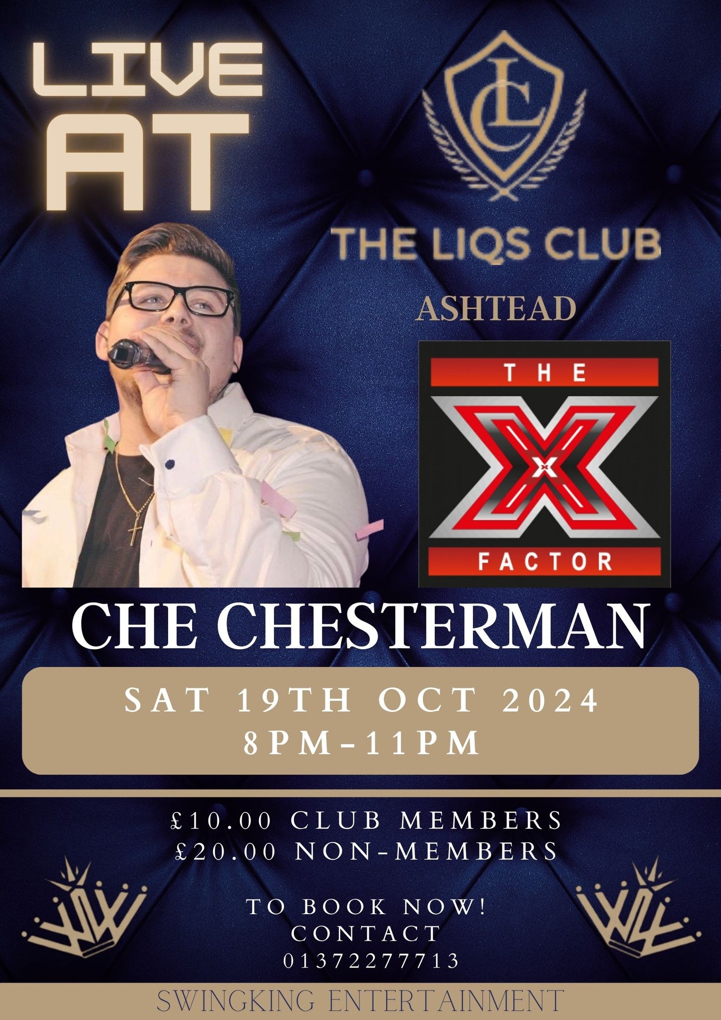 Live music with Che Chesterman - 8pm Saturday 19th October 2024