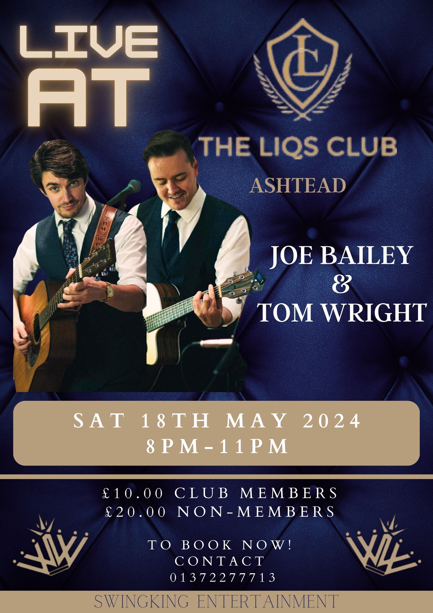 Live Music with Joe Bailey & Tom Wright - Saturday 18th May 2024